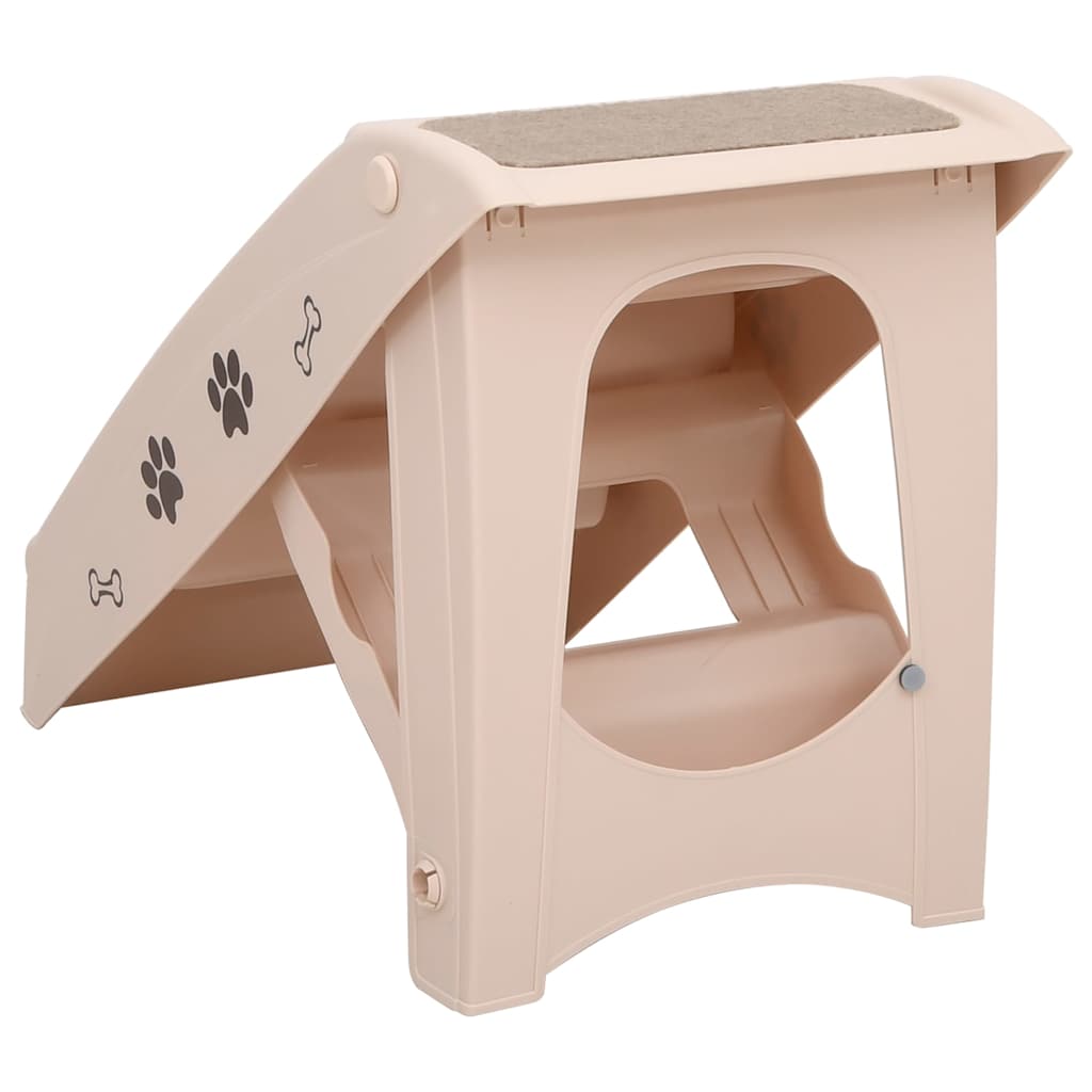 Escalera Plegable Para Perros Crema 62x40x49,5 Cm_4