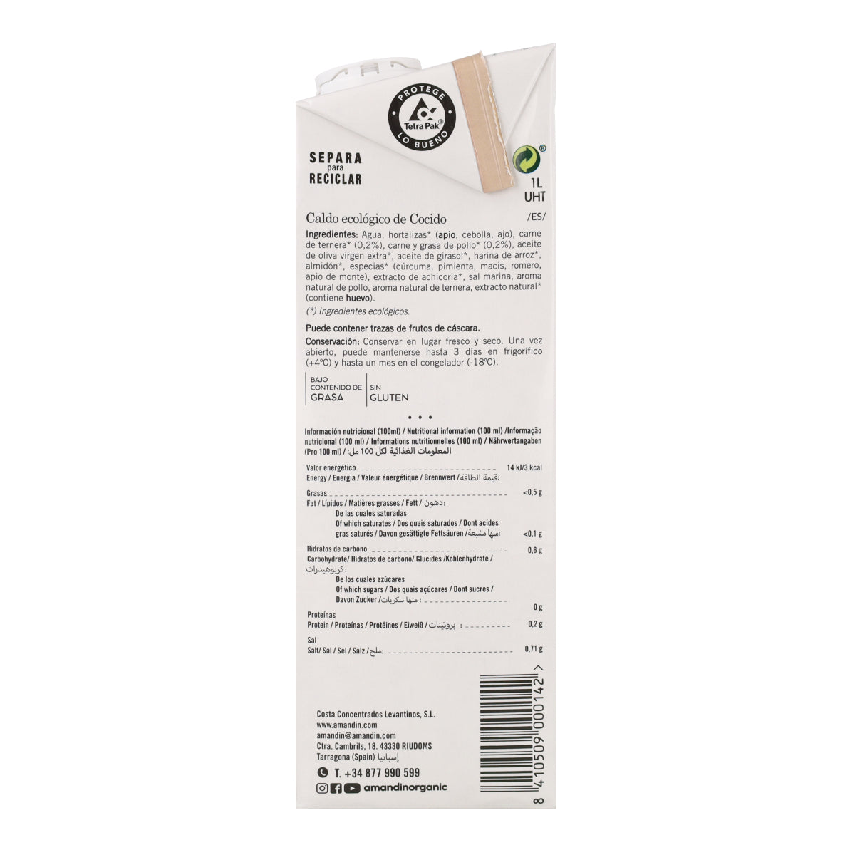 Caldo de Cocido Bio Amandin 1L