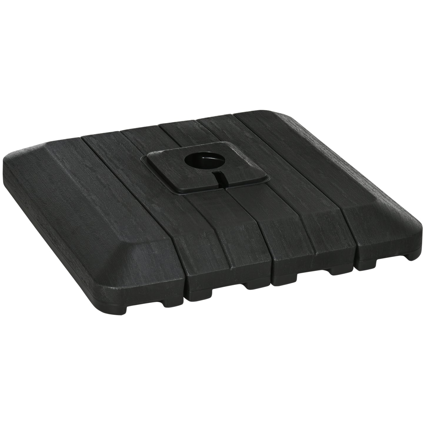 Outsunny Pesos De Base De Sombrilla En Voladizo De 4 Piezas 98x98x18,5 Cm Negro_0
