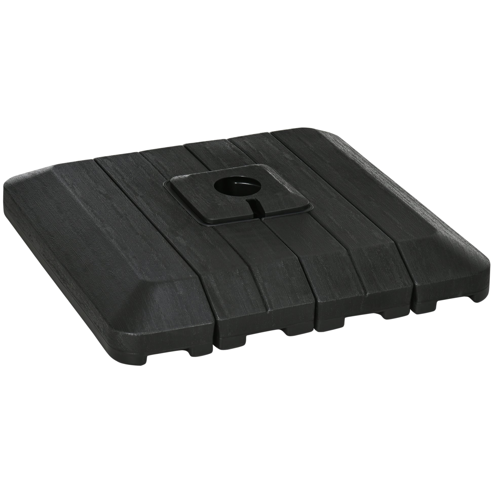 Outsunny Pesos De Base De Sombrilla En Voladizo De 4 Piezas 98x98x18,5 Cm Negro_0
