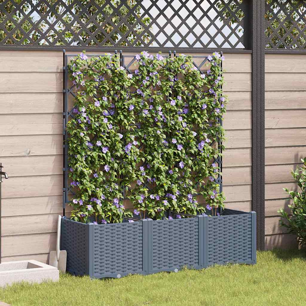Macetero De Jardín 3 Uds. Gris Claro 120 X 40 X 143 Cm Pp_1