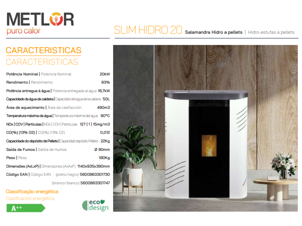 Estufa De Pellets Metlor Modelo Slim Hidro 20_2