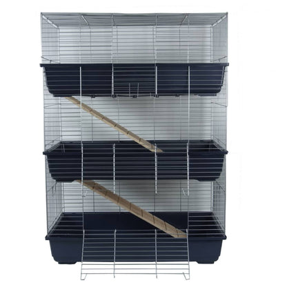 @pet Jaula De Conejos De 3 Niveles 80x44x120 Cm Azul 25034_1
