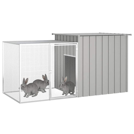 Jaula De Conejos Acero Galvanizado Gris 200x91x100 Cm_0