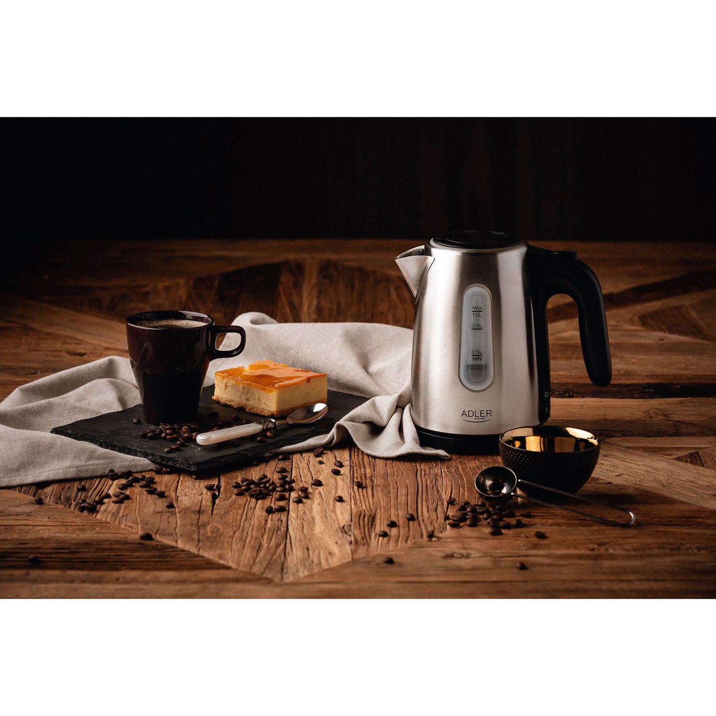 Hervidor Agua Eléctrico 1 Litro Acero Inoxidable, Sin Bpa, Inalámbrico, Apagado Automático Adler Ad1273, 1200w_1