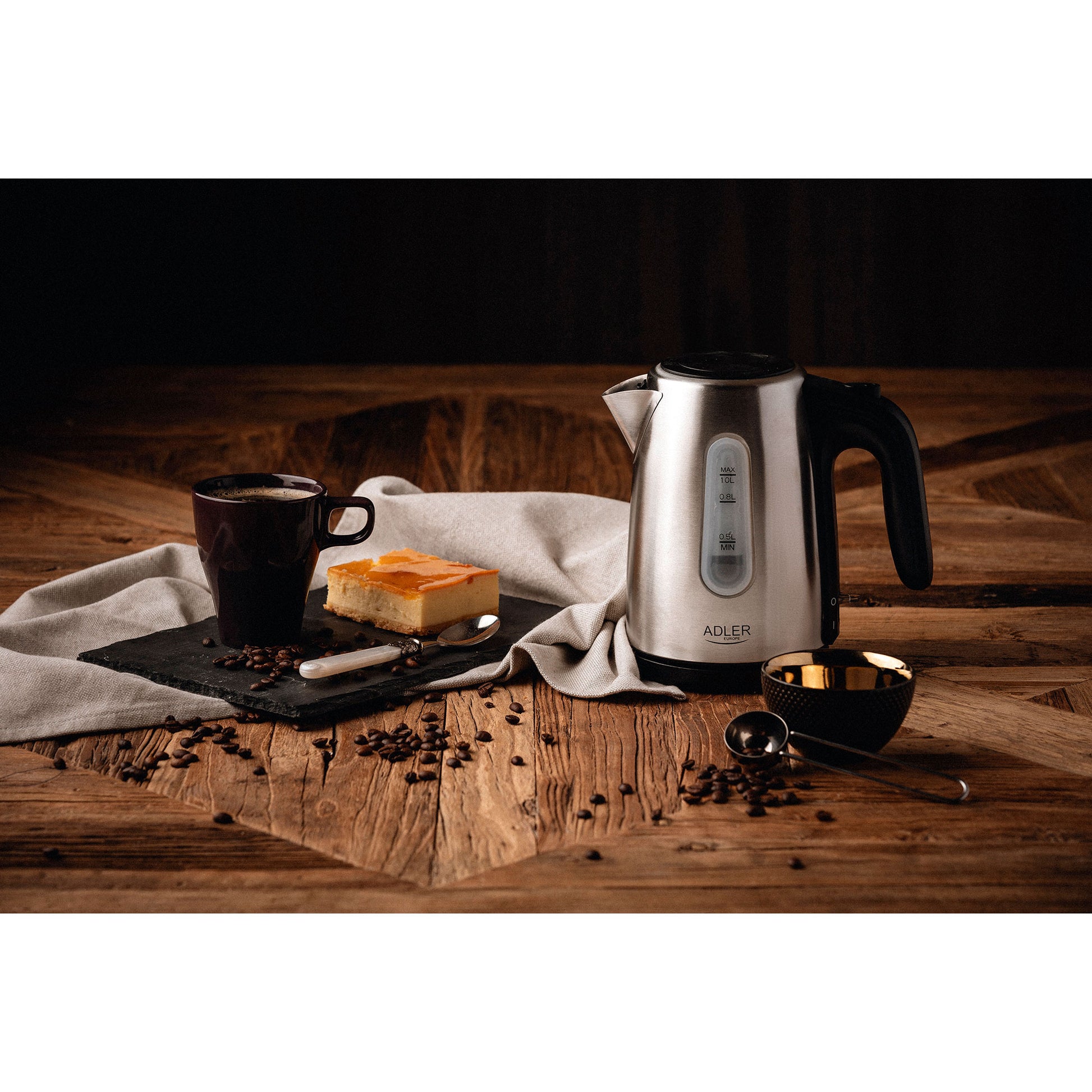 Hervidor Agua Eléctrico 1 Litro Acero Inoxidable, Sin Bpa, Inalámbrico, Apagado Automático Adler Ad1273, 1200w_1