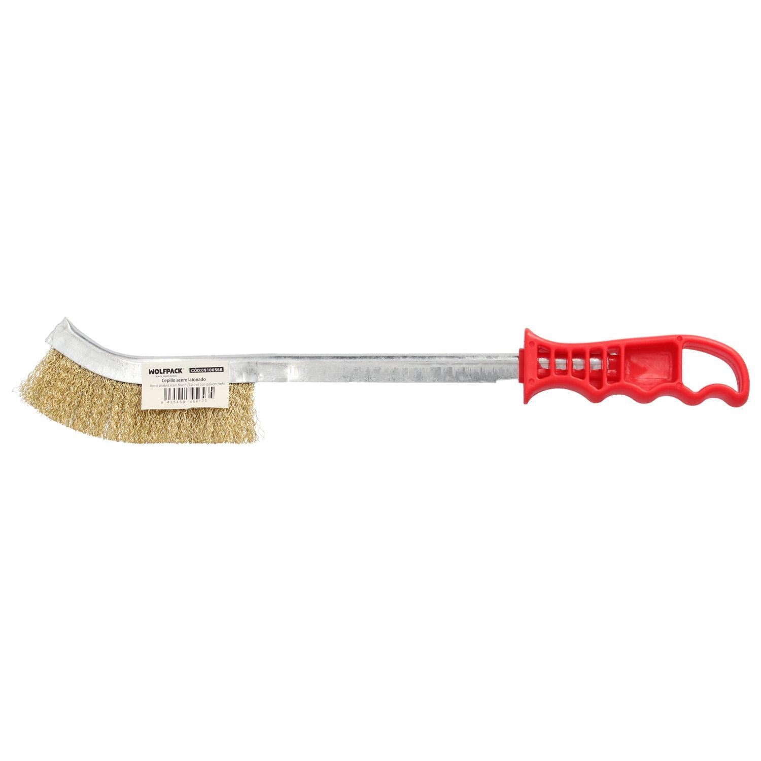 Cepillo Manual Acero Latonado Mango Rojo 34 Cm._3
