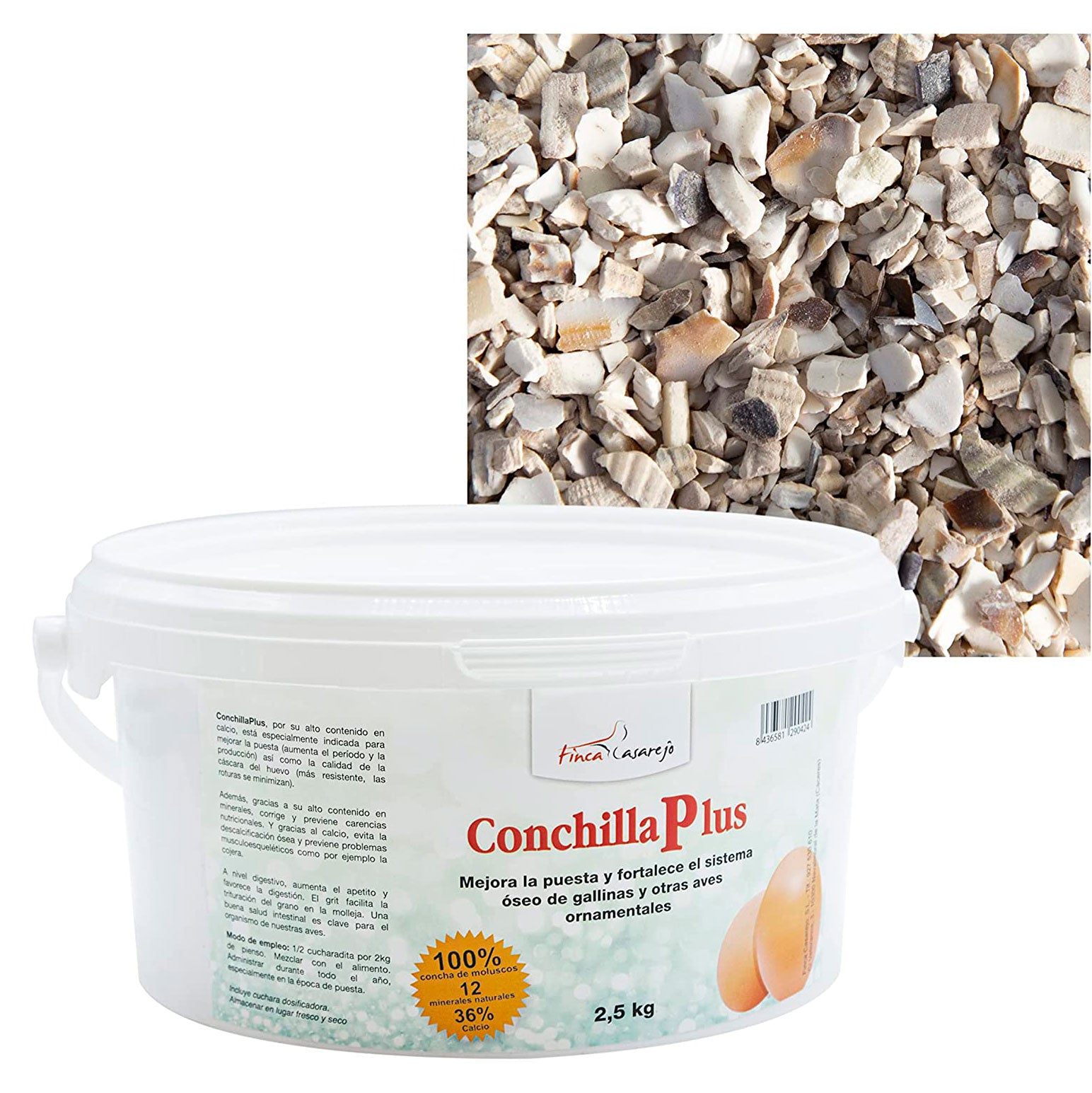 Conchilla Plus 2,5 Kg - Conchilla De Ostra Para Gallinas - Mejora Calidad Del Huevo - Previene Carencias Nutricionales_0