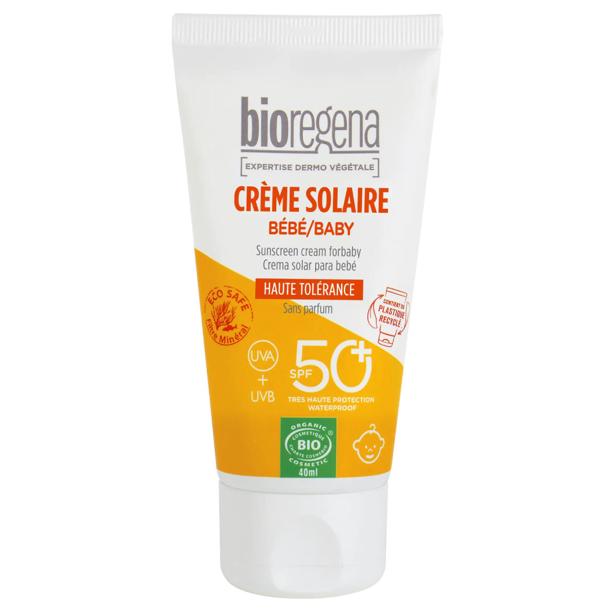 Protetor Solar para Bebé FPS 50+ Hipoalergénico Bioregena 40 ml