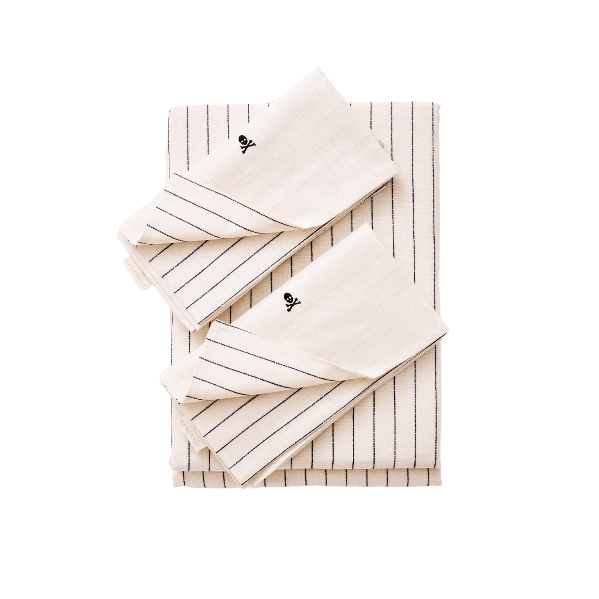 Set Cama Rayas (funda Nordica 260x240cm+ 2 Fundas Almohada 50x105cm) 100% Algodón 120gsm Ecru Rayas Cierre De Botones Haze Scalpers Home_0
