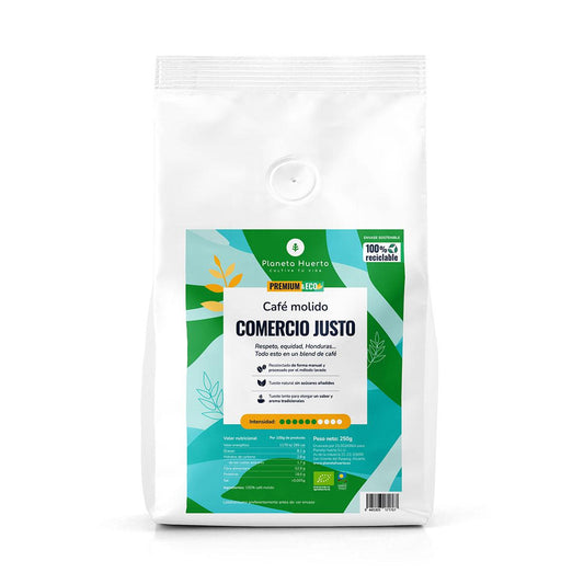 Café moído Eco Honduras comércio justo Planeta Huerto 250 g