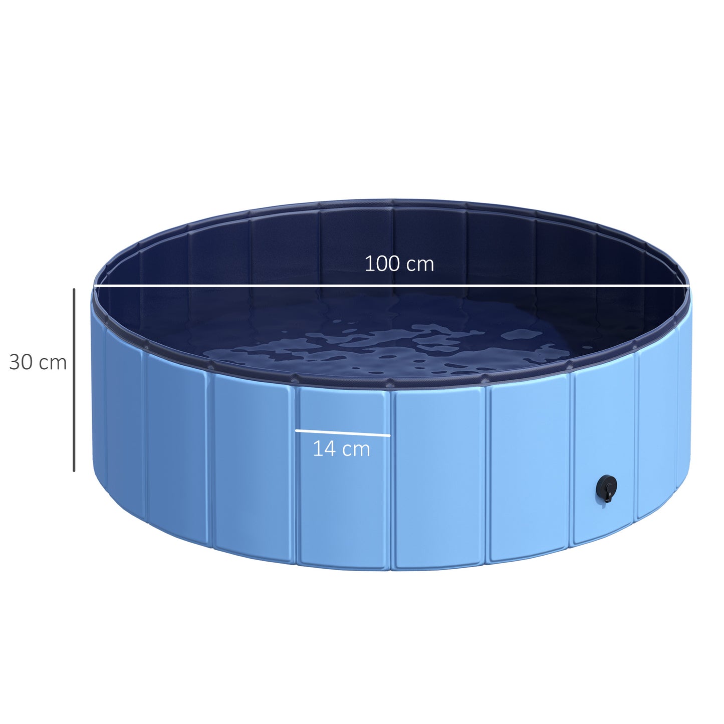 Pawhut Piscina Plegable Para Perros Bañera De Pvc Interior Y Exterior Ø100x30cm_2