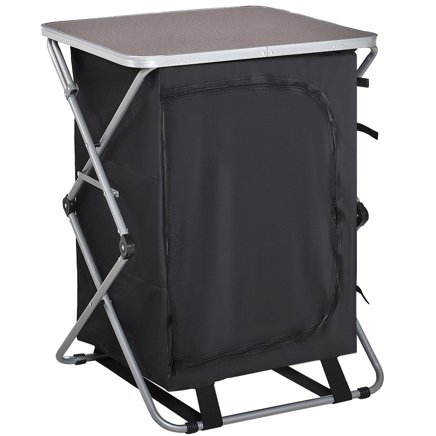 Outsunny Armario Cocina De Camping Plegable Con 3 Estantes Bolsa De Transporte_0