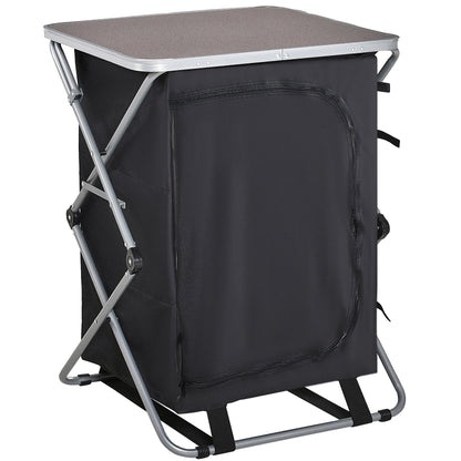Outsunny Armario Cocina De Camping Plegable Con 3 Estantes Bolsa De Transporte_0