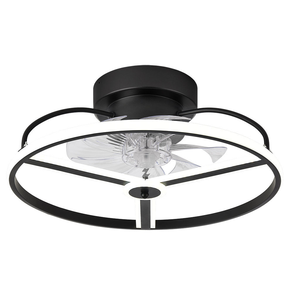 Ventilador 60w Dc Bora Negro 8 Aspas Transp. 18x50x50cm 6vel. 3 Colores C/remoto, Mem., Timer, Reg. Intensidad 5100lm_1