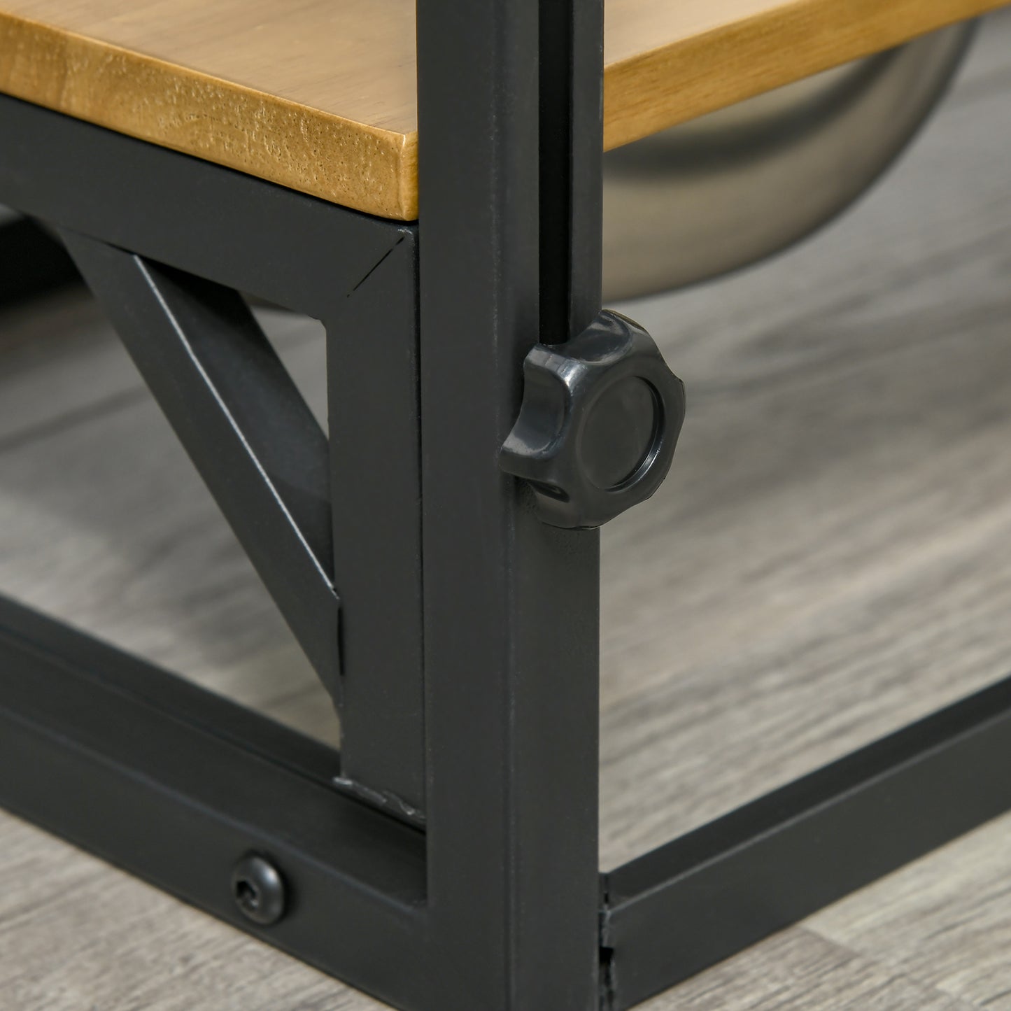 Pawhut Comedero Para Perros Elevado Ajustable Con 2 Cuencos De Acero Inoxidable_4