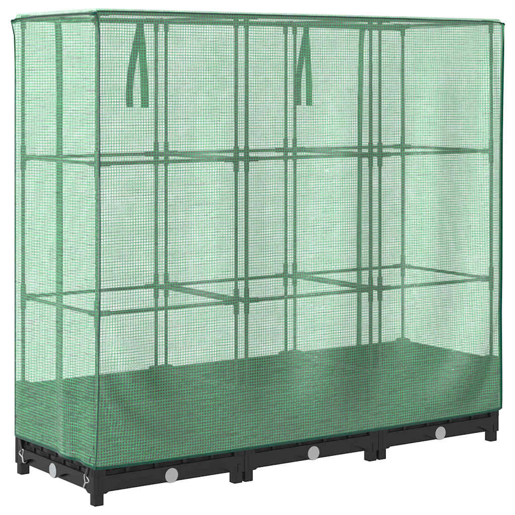 Jardinera Elevada Con Cubierta De Invernadero Aspecto Ratán 120x40x123 Cm_5
