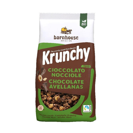BIO Barnhouse Krunchy Chocolate e Avelã Muesli, 375 g
