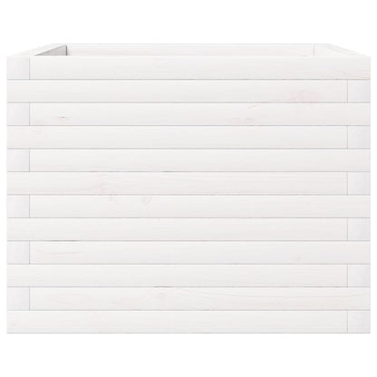 Jardinera De Madera Maciza De Pino Blanca 60x60x46 Cm_4