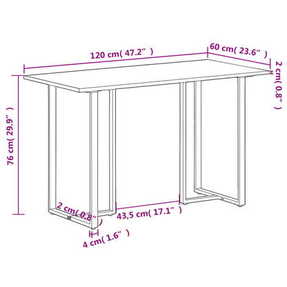Mesa De Comedor De Madera Maciza Reciclada 120 Cm_4