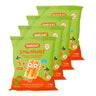 Pack de 4 Snacks Smilondas feitos de milho, grão-de-bico, lentilhas e cenouras biológicas, Smileat, 25 g