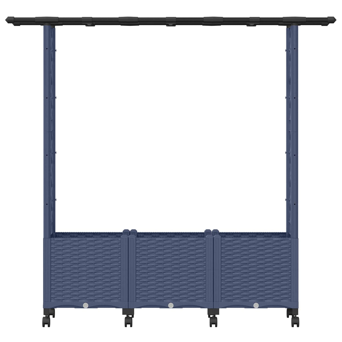 Cama Elevada Con Trellis Y Techo Gris 162,5 X 40 X 142 Cm Pp_3