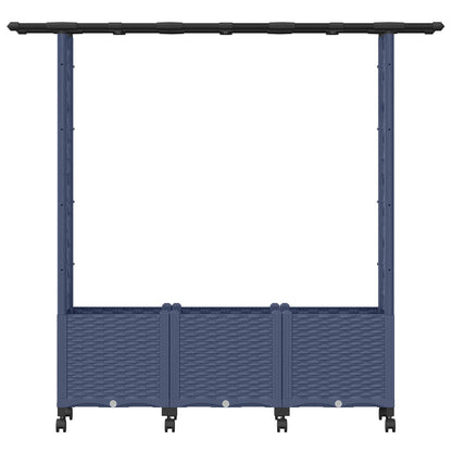 Cama Elevada Con Trellis Y Techo Gris 162,5 X 40 X 142 Cm Pp_3