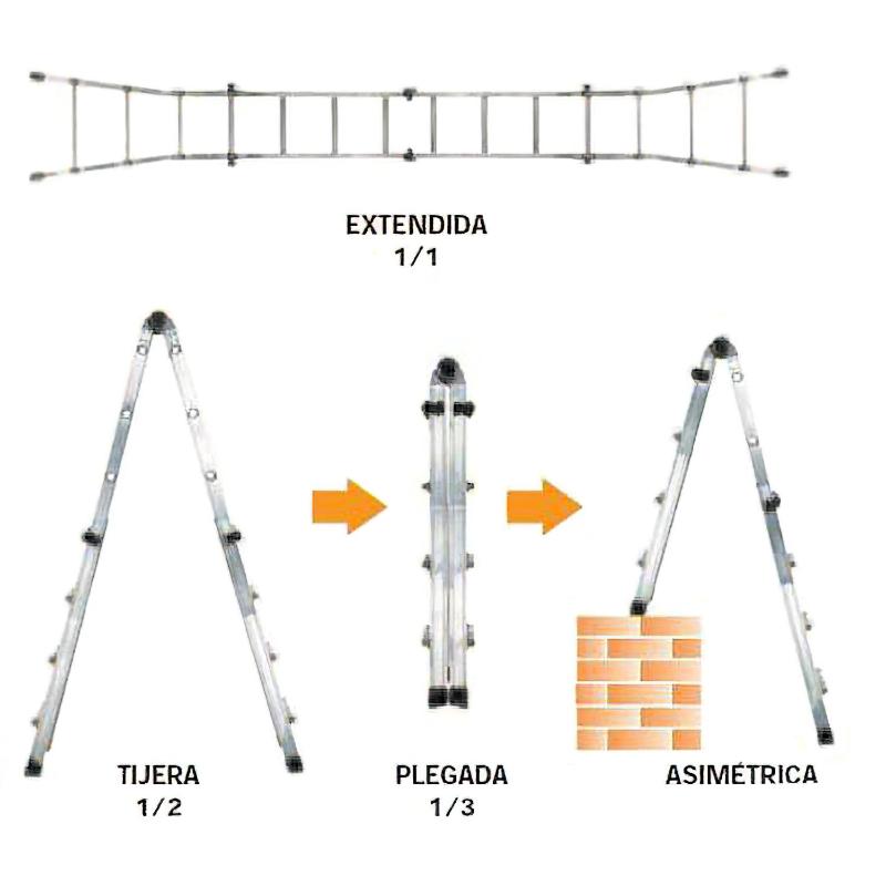 Escalera Telescópica Aluminio  5+5 Peldaños_1