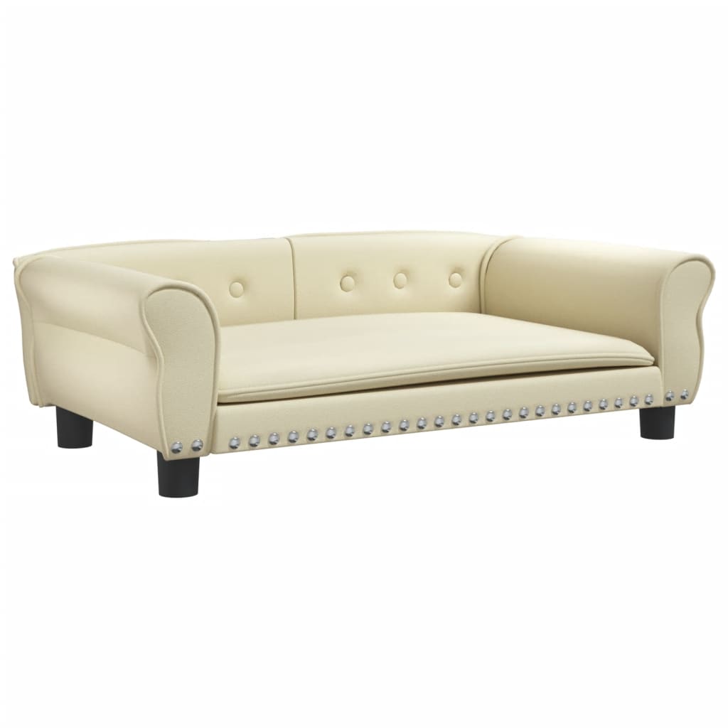 Cama Para Perros De Cuero Sintético Crema 95x55x30 Cm / Vetonek_2