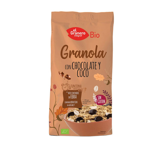 Granola sem glúten com chocolate e coco da El Granero Bio, 350 g
