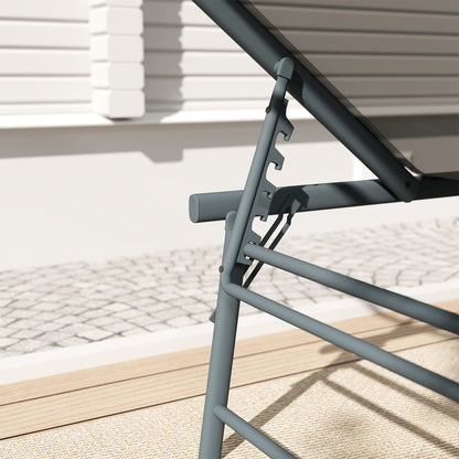 Outsunny Pack De 2 Tumbonas Jardín Exterior 164x54x84 Cm Gris Claro_4