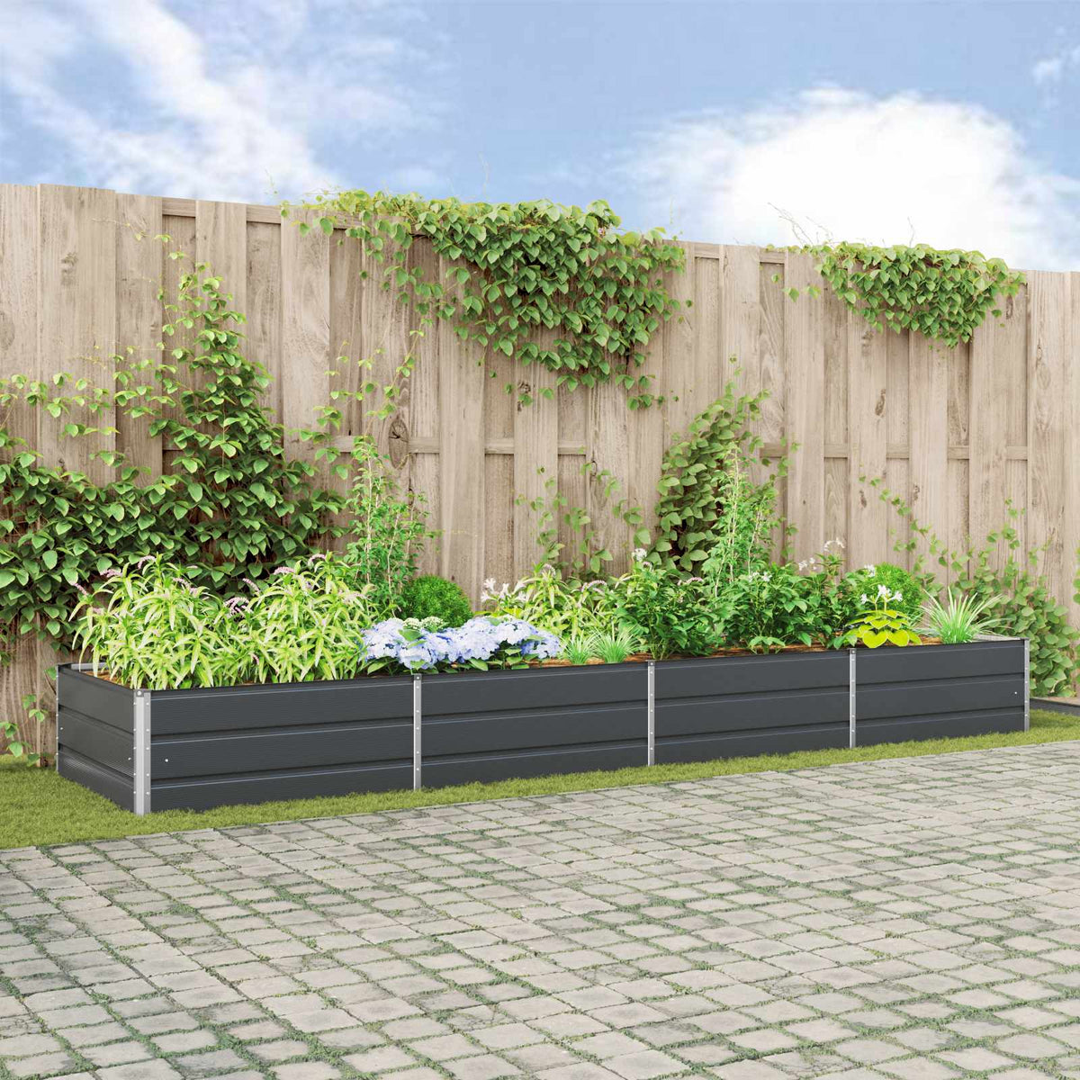 Jardinera Gris Antracita 385 X 100 X 45 Cm Acero Galvanizado_1
