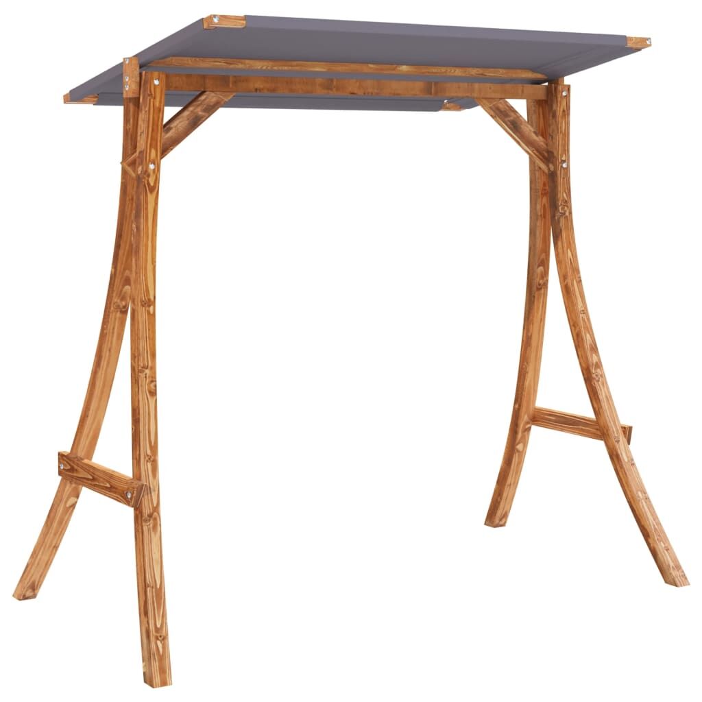 Vidaxl Columpio Con Cojín Y Toldo Madera Maciza De Abeto_4