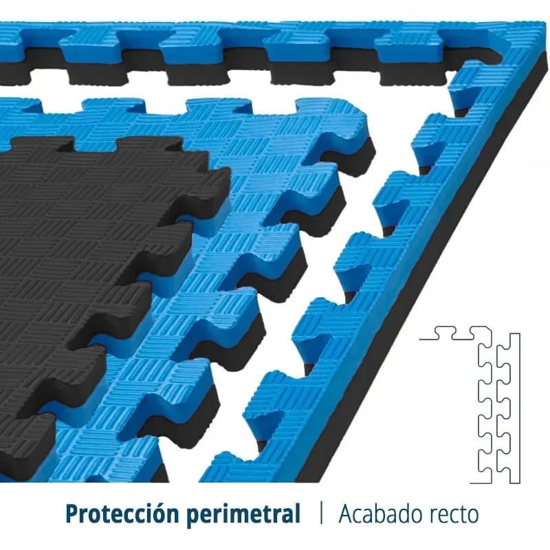 Artatami® Tatami Puzzle 1x1x20 mm Negro - Azul Pack Ahorro【2 Unidades】Gimnasios - Fitness - Pilates - Yoga_2