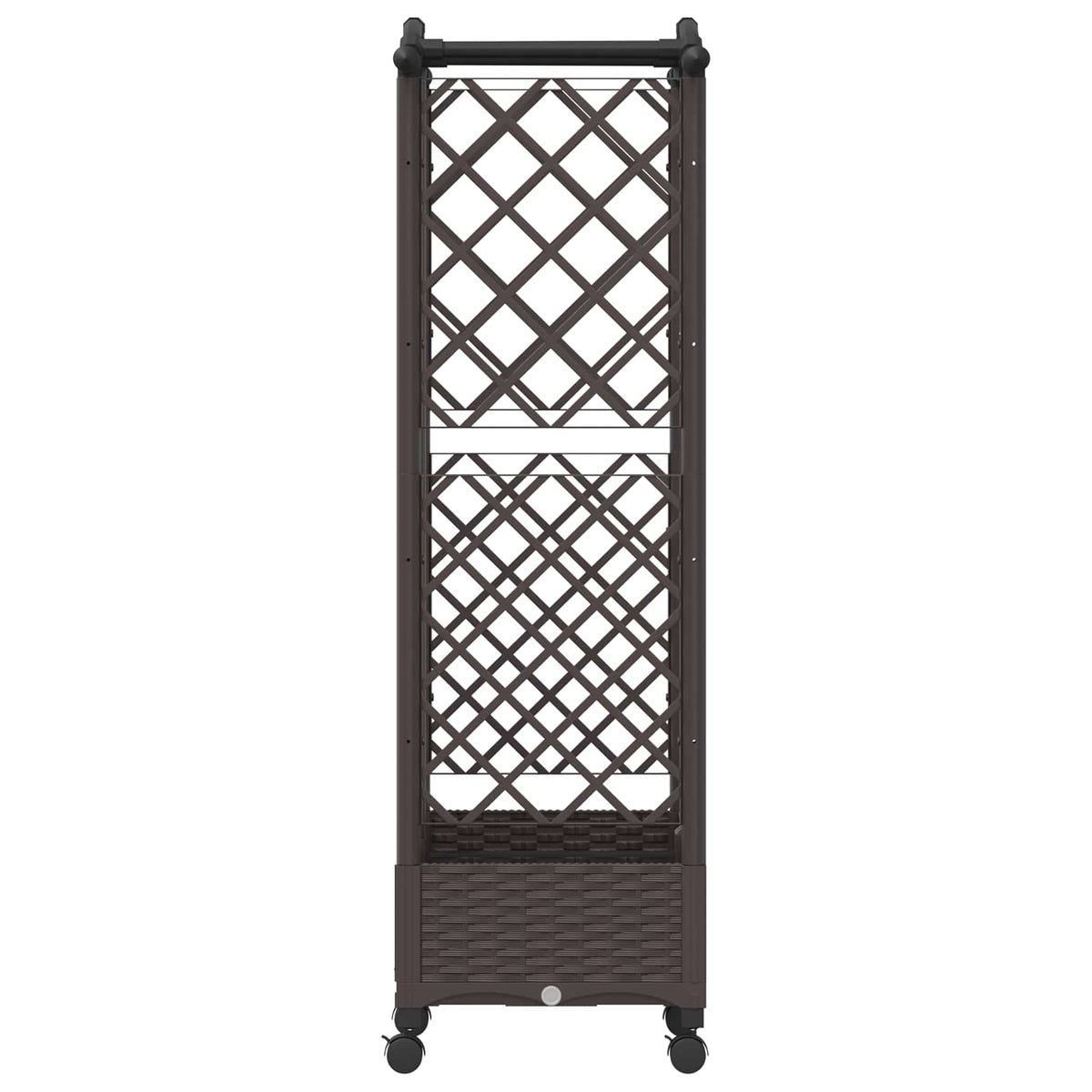 Cama Elevada Con Trellis Y Techo Marrón 124 X 40 X 129 Cm Pp_3