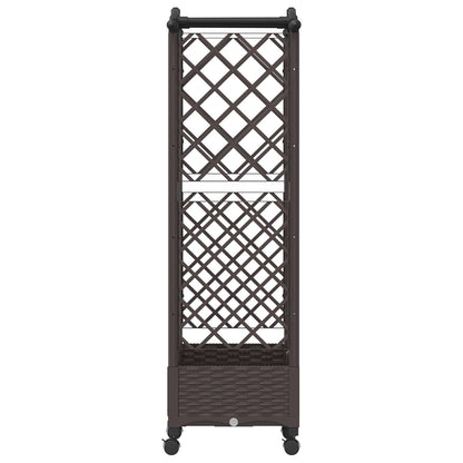 Cama Elevada Con Trellis Y Techo Marrón 124 X 40 X 129 Cm Pp_3
