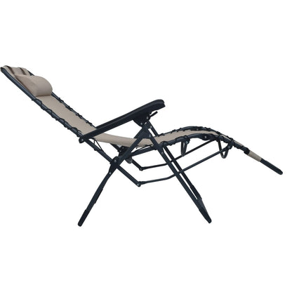 Tumbona Plegable De Textilene Gris Taupe_3