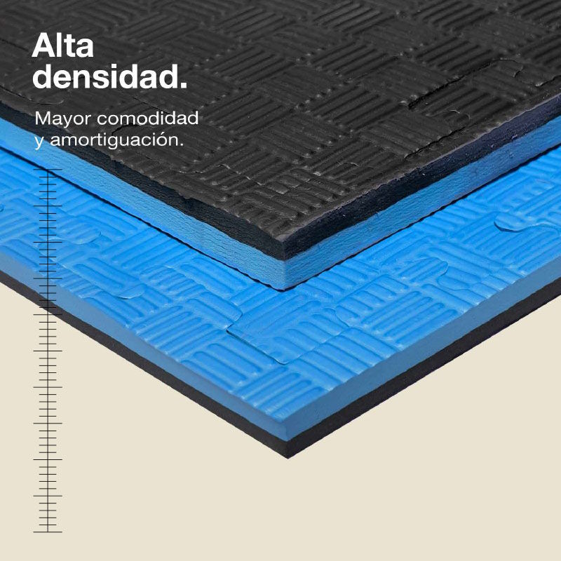Jowy Tatami Puzzle 2,5cm 100x100cm – Superficie 5 Líneas Negro/azul_1