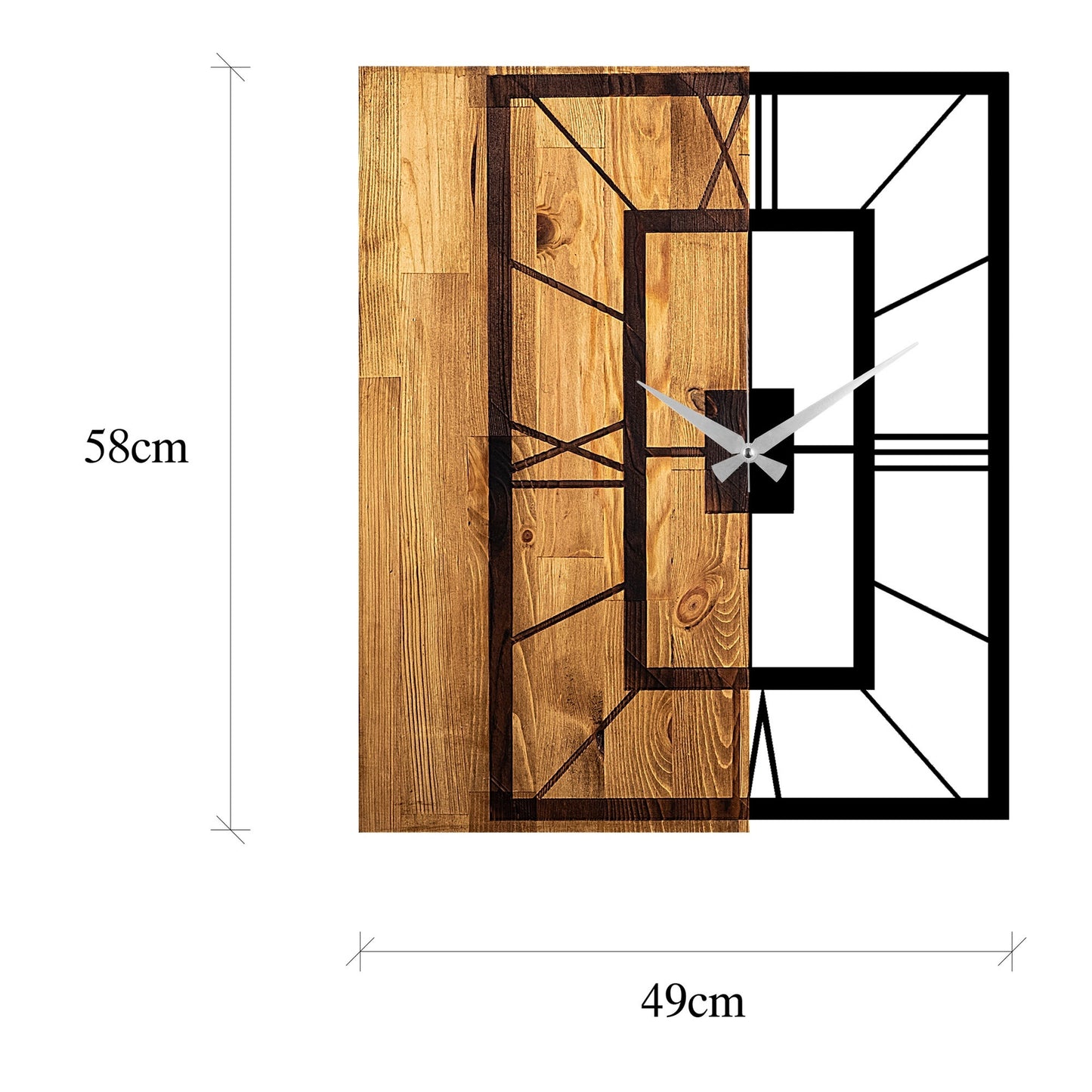 Reloj De Pared Madera Cuadrado_1