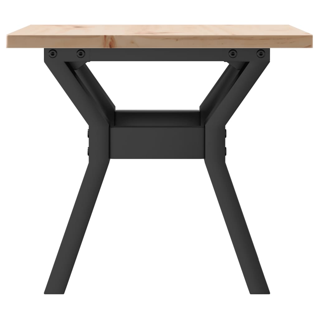 Mesa De Centro Marco Y Madera Maciza Pino Y Acero 40x40x35 Cm_3