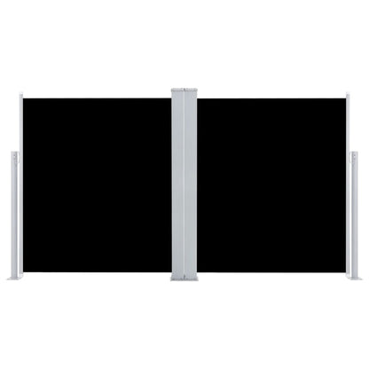 Toldo Lateral Doble Y Retráctil De Jardín Negro 170x600 Cm_0