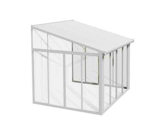 Pérgula fechada em alumínio San Remo branca 300x314 cm Canopia da Palram 