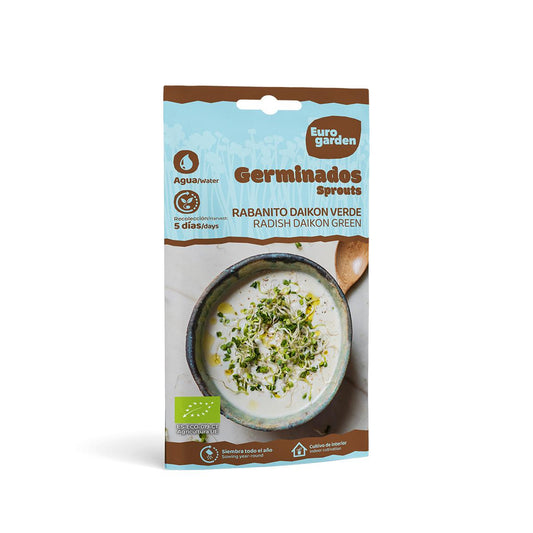 Sementes germinadas orgânicas de rabanete verde Eurogarden