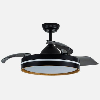 Ventilador Dc Nalon 72w Negro/madera Oscura 3aspas109d 7200lm 3000k,4500k,6000k Remoto+memoria+temporizador_3