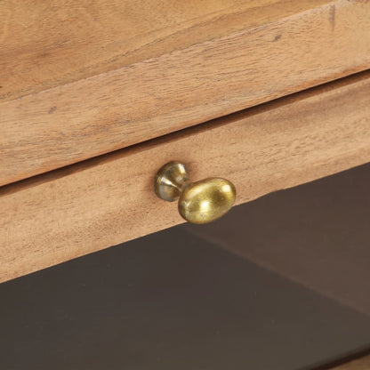 Mesita De Noche De Madera Maciza De Acacia 40x30x50 Cm_4
