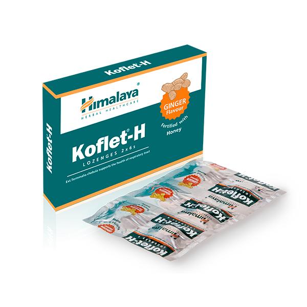 Pastilhas para a garganta Himalaya Koflet Laranja, 12 unidades