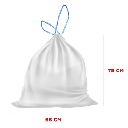 80% Reciclado 6 Rollos De 10 Bolsas De Basura De 50l Con Autocierre