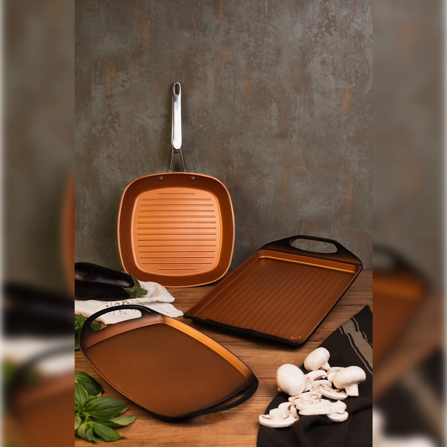 Asador Doble Redondo 26cm Aluminio Fundido Ind Origen