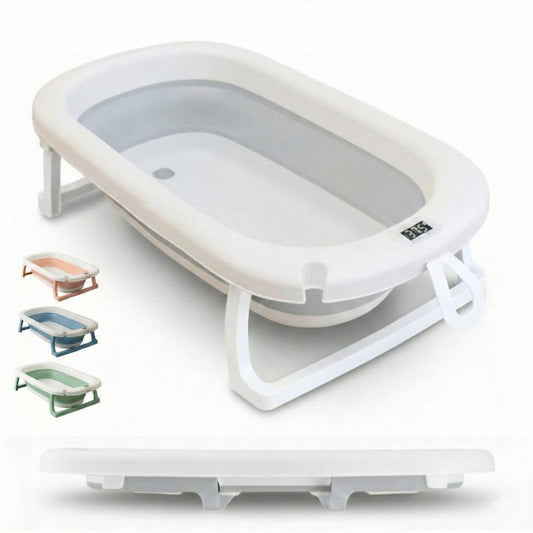Bathby Bañera Plegable Gris Para Bebés, Termómetro, Patas Antideslizantes (gris Pastel)_0