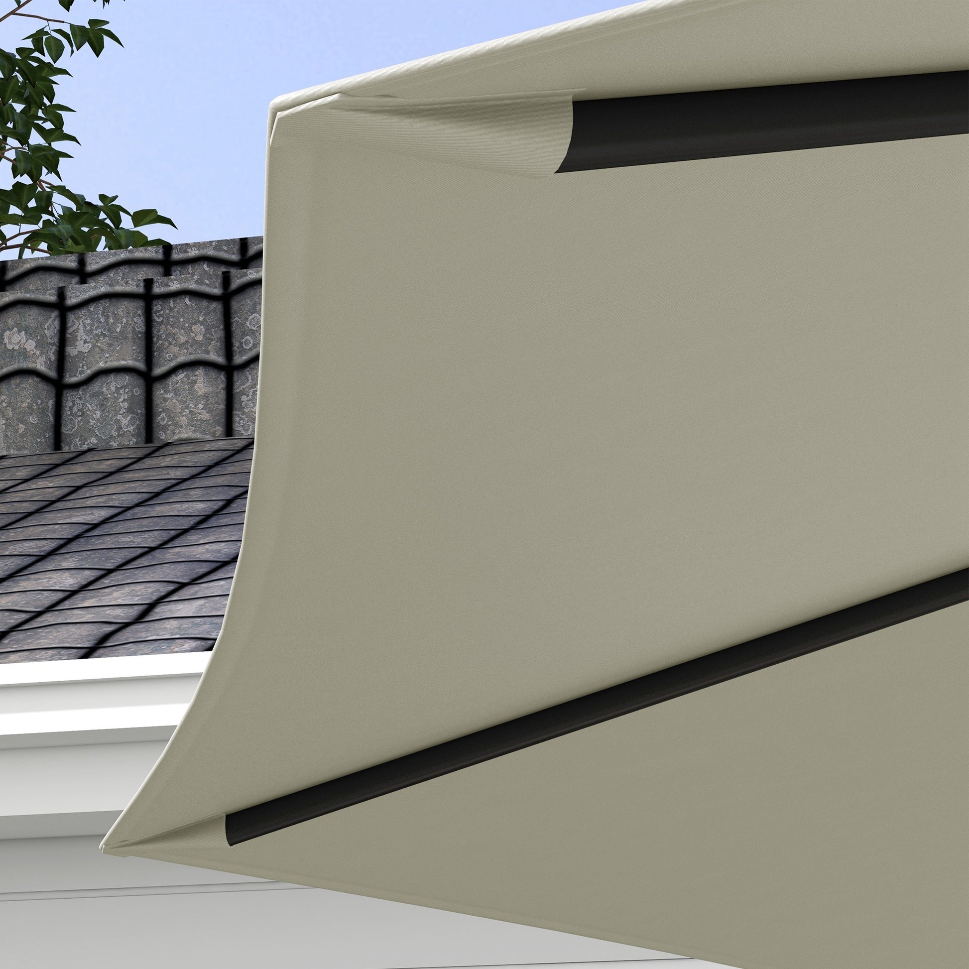 Outsunny Toldo De Recambio De Sombrilla De 3 M Con Ventilación Superior Crema_3